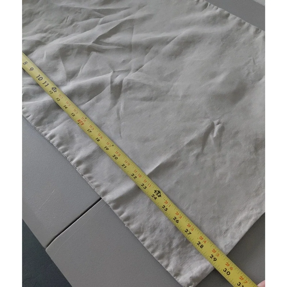 IKEA Linen Pillow Shams QUEEN Set of 2 Khaki Beige Knot Tie Detail Luxury Chic